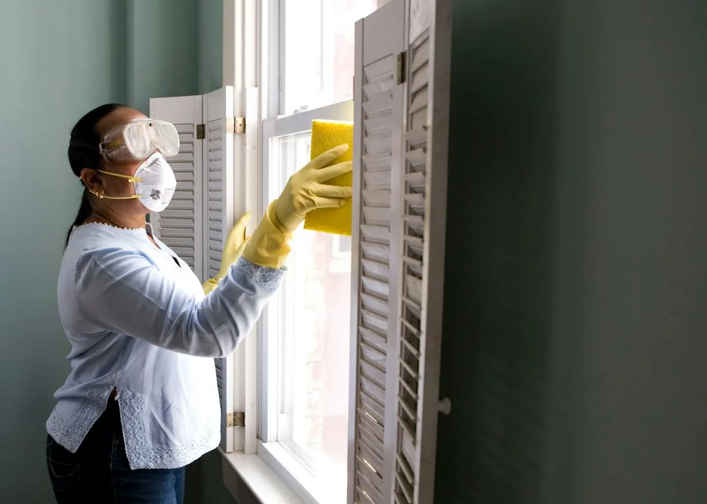 Detail from a home cleaning photograph